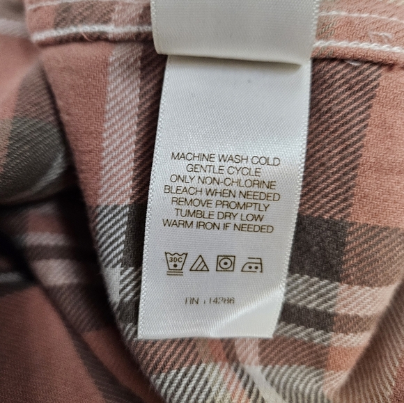 Frye Peach & Tan Button Down Flannel Shirt Size XXL Men's Workwear W23 - Picture 6 of 10